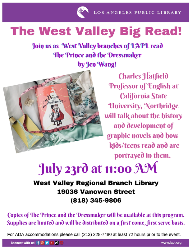 Flyer for West Valley Big Read